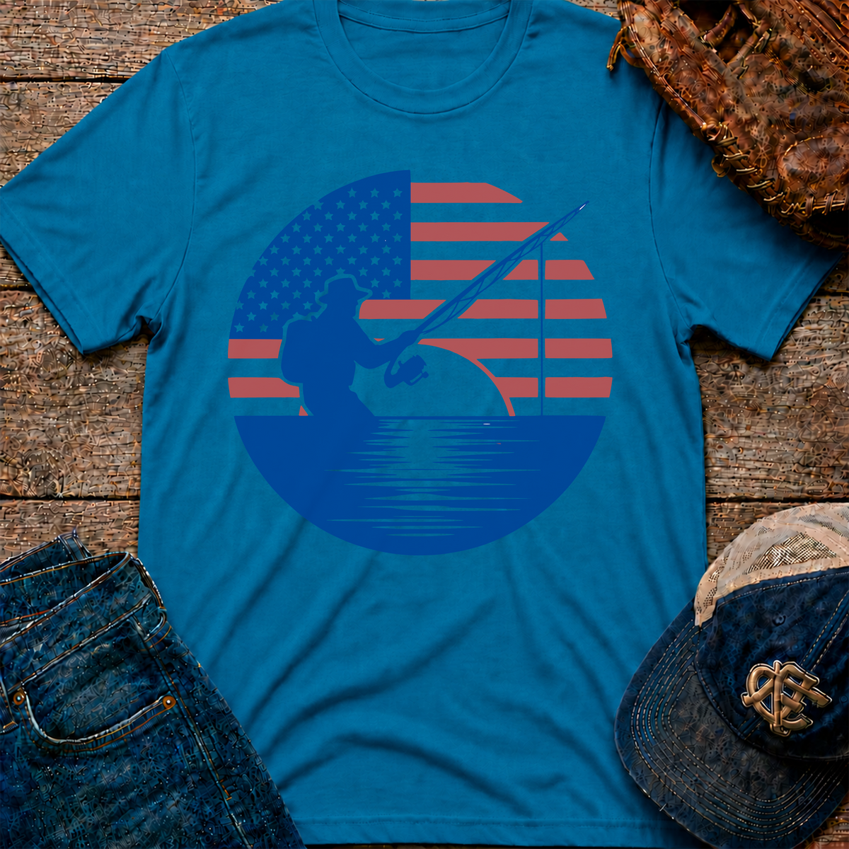 Patriotic Fishing T-Shirt