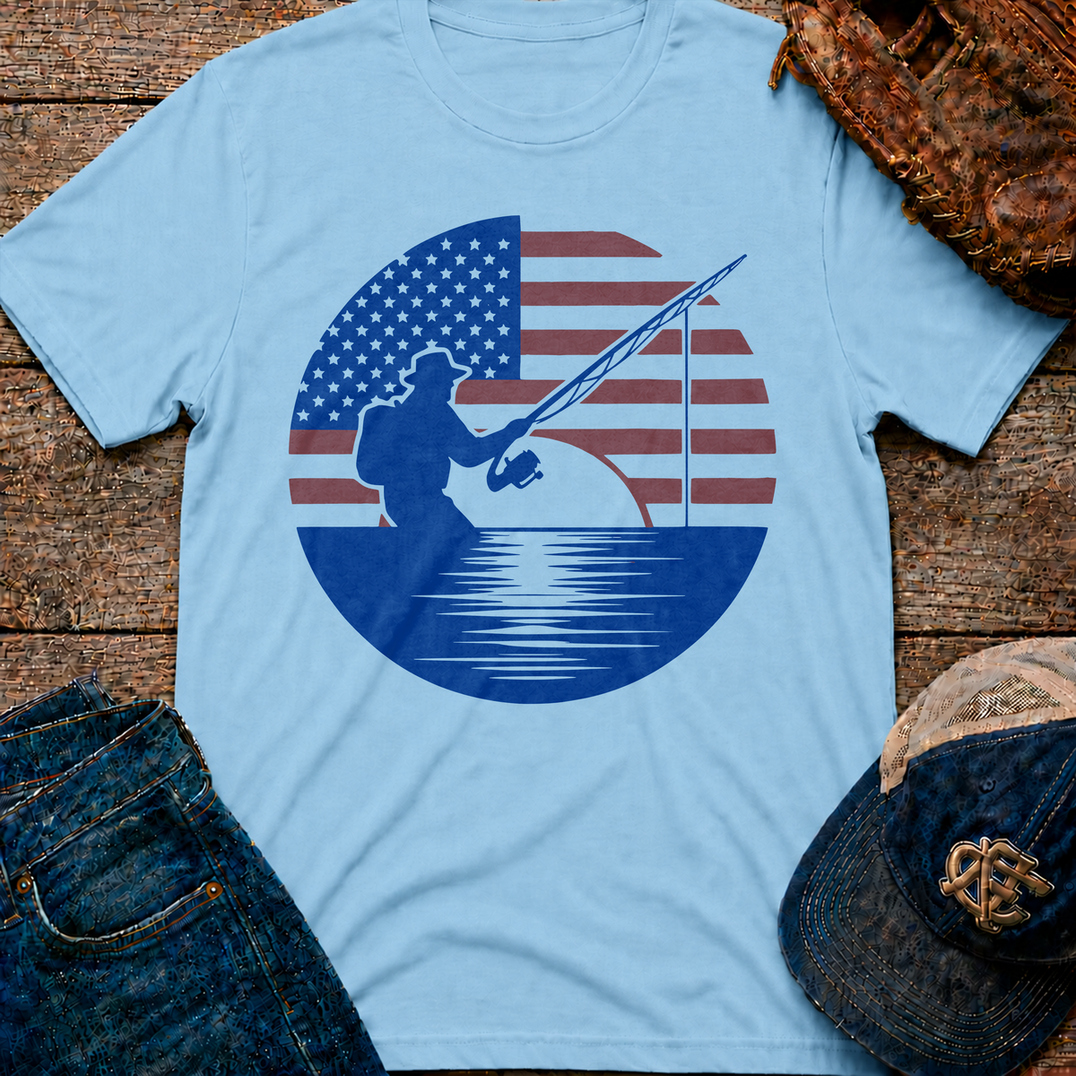 Patriotic Fishing T-Shirt