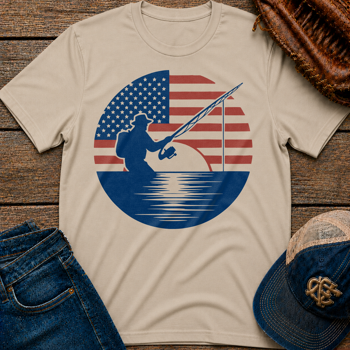 Patriotic Fishing T-Shirt