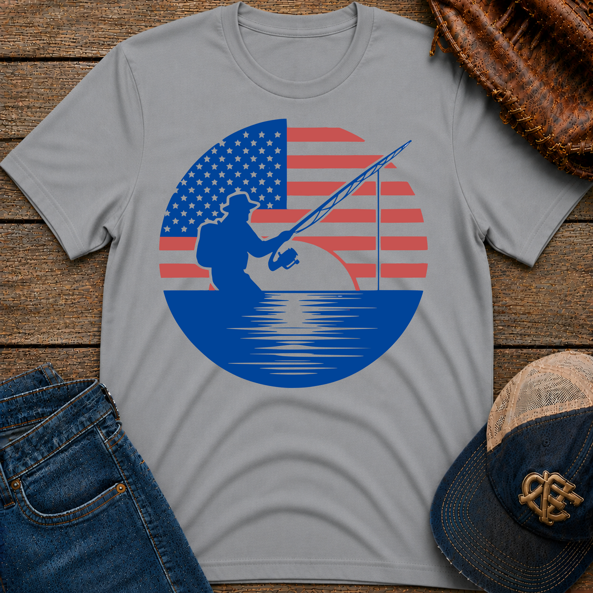Patriotic Fishing T-Shirt