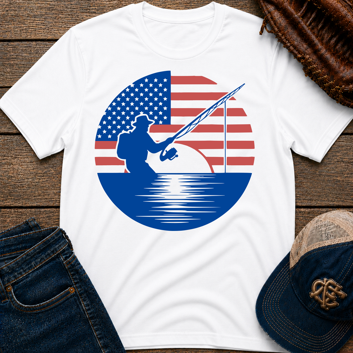 Patriotic Fishing T-Shirt